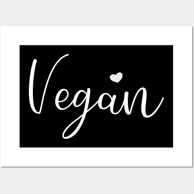 Vegan Heart Love Veganism Cute Writing Gift Family Black Mask Funny Wall Art by Kibo2020